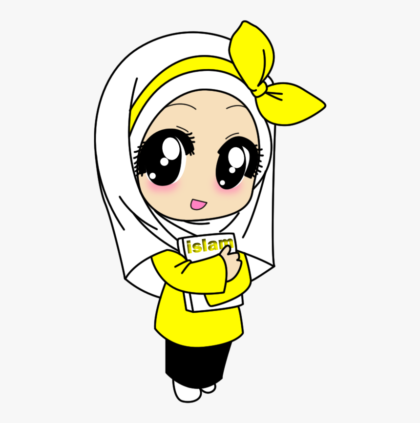 Chibi Muslim Image Kartun  Muslimah  Warna Kuning HD  Png 