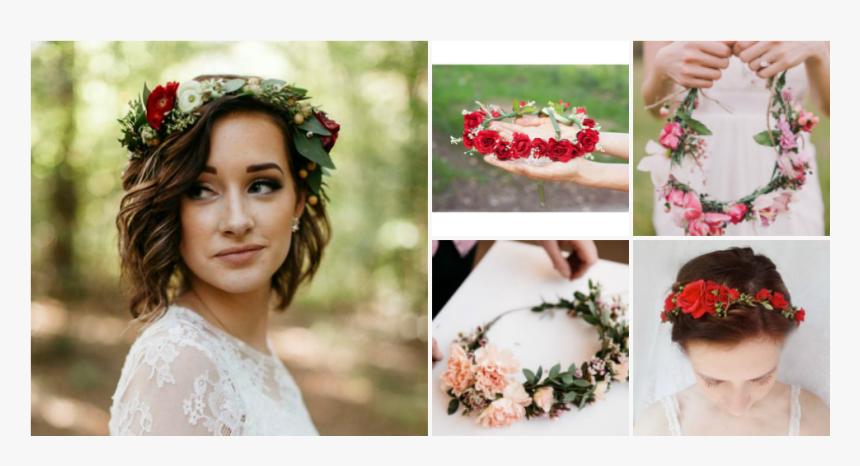 Short Hair Flower Crown Wedding, HD Png Download, Free Download