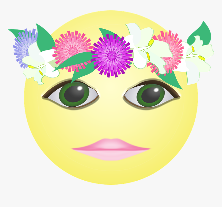 Gráfica, Smiley, Corona, Flores, Corona De Flores - มงกุฎ ดอกไม้ เวก เตอร์, HD Png Download, Free Download