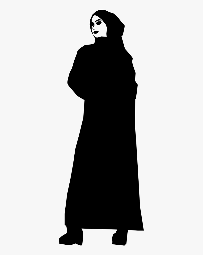 Siluet Wanita Muslimah Png - Abaya Women Silhouette Png, Transparent Png, Free Download