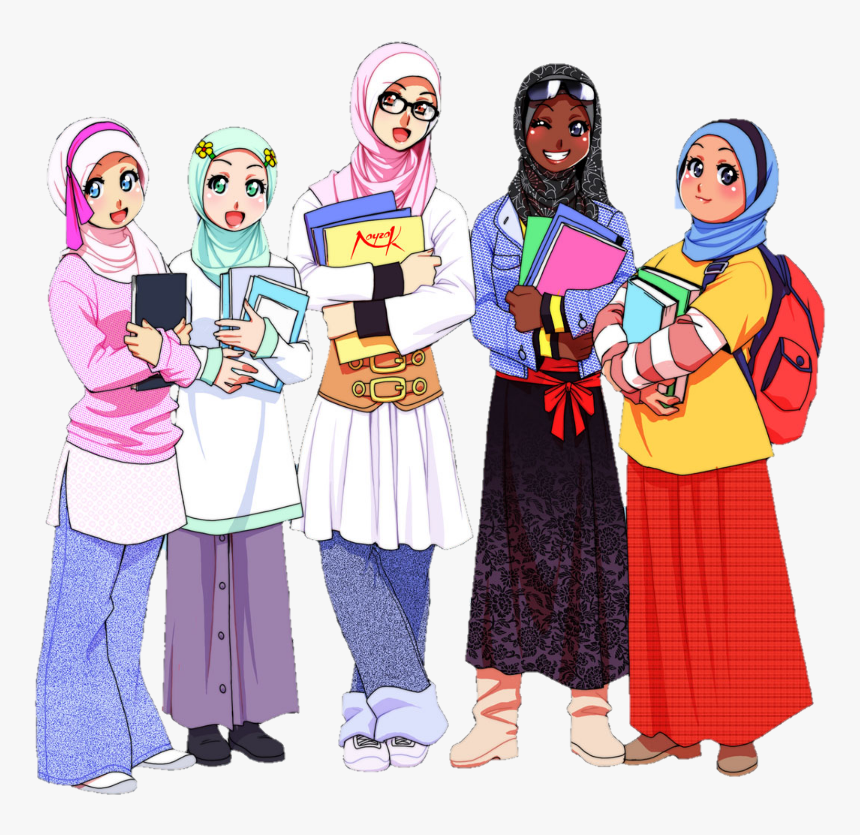 #muslim #muslimahs #friends #islam - Kartun Muslimah Sekolah, HD Png Download, Free Download