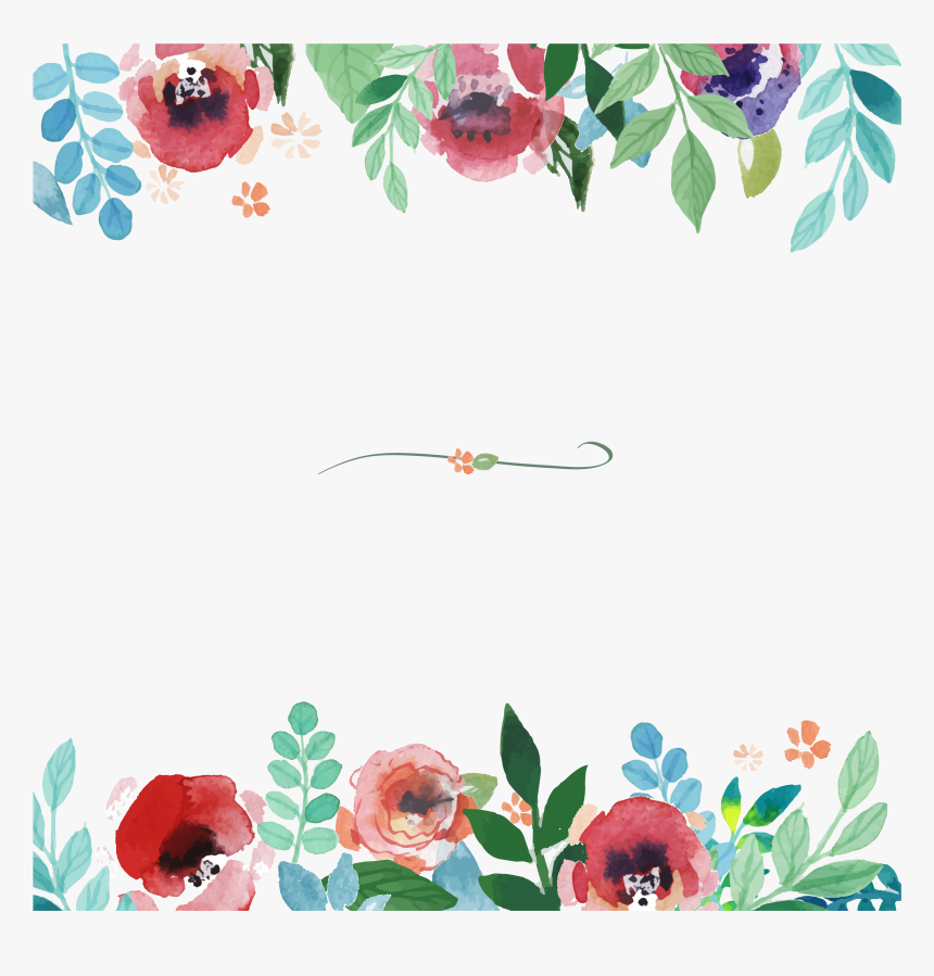 Flower Watercolor Painting Pattern - Border Flower Clipart Watercolor, HD Png Download, Free Download