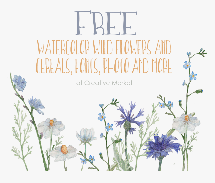 Free Watercolor Wildflowers, HD Png Download, Free Download