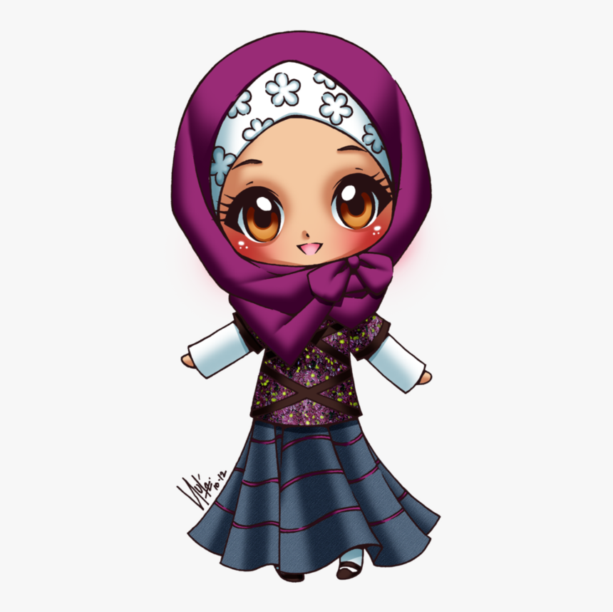 Chibi Cartoon Girl With Hijab, HD Png Download, Free Download