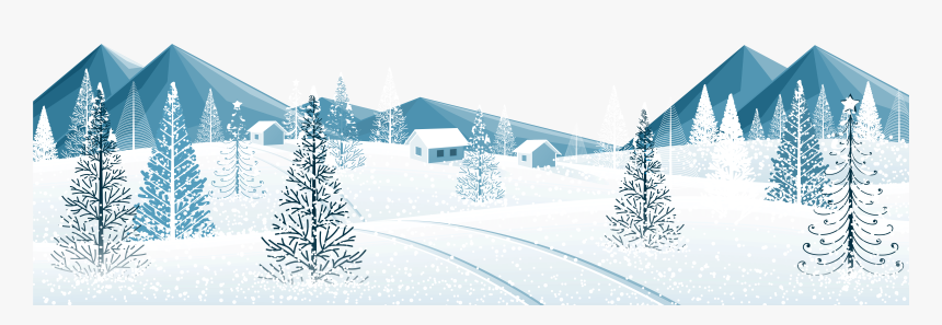 Winter Ground With Trees Png Clipart Image - Clip Art Winter Scene, Transparent Png, Free Download