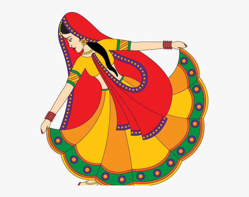 Indian Traditional Dancer Vector Attire Dress Folk - Indian Folk Dances Clipart, HD Png Download, Free Download