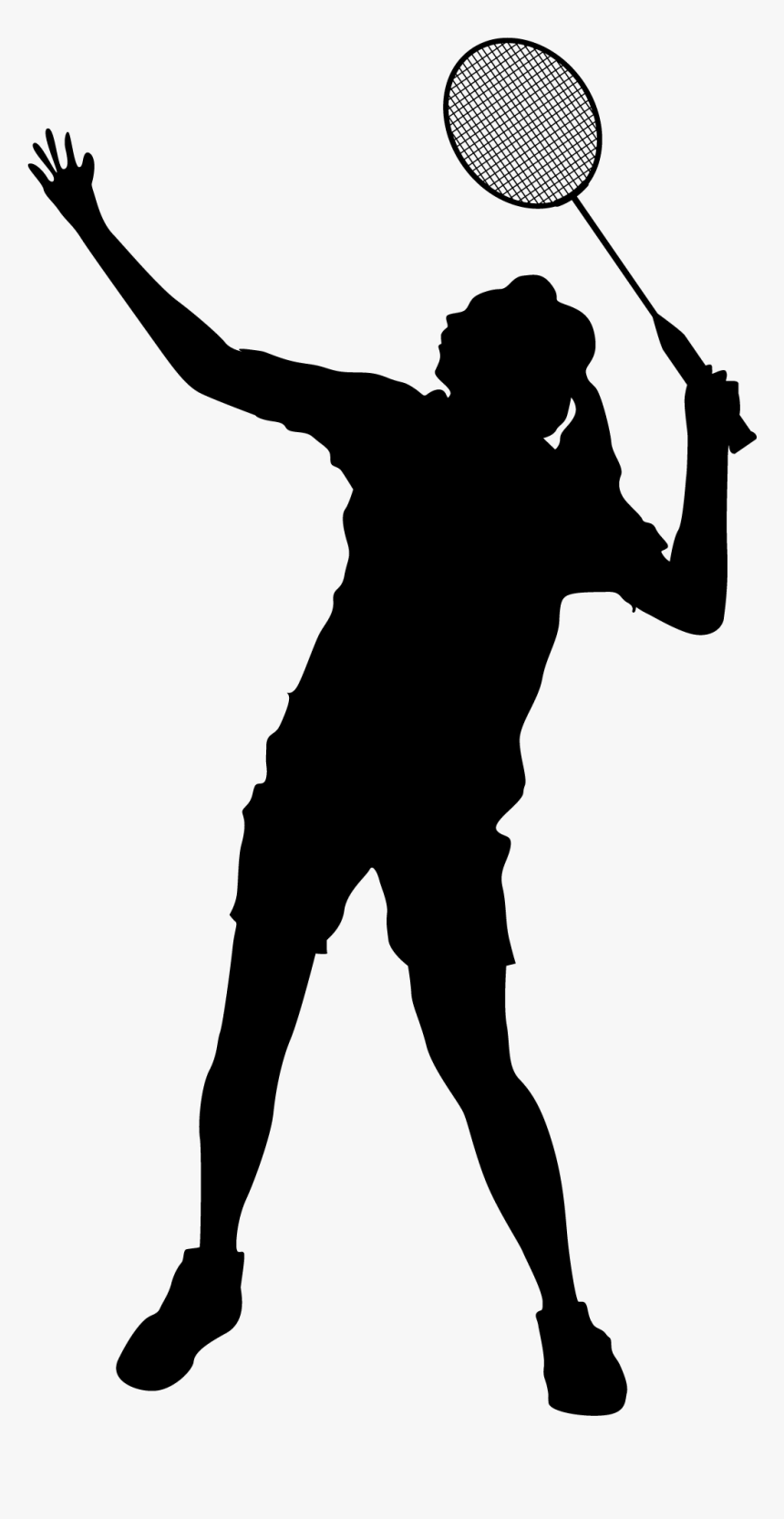 Badminton Download Clip Art - Women Badminton Player Silhouette, HD Png Download, Free Download