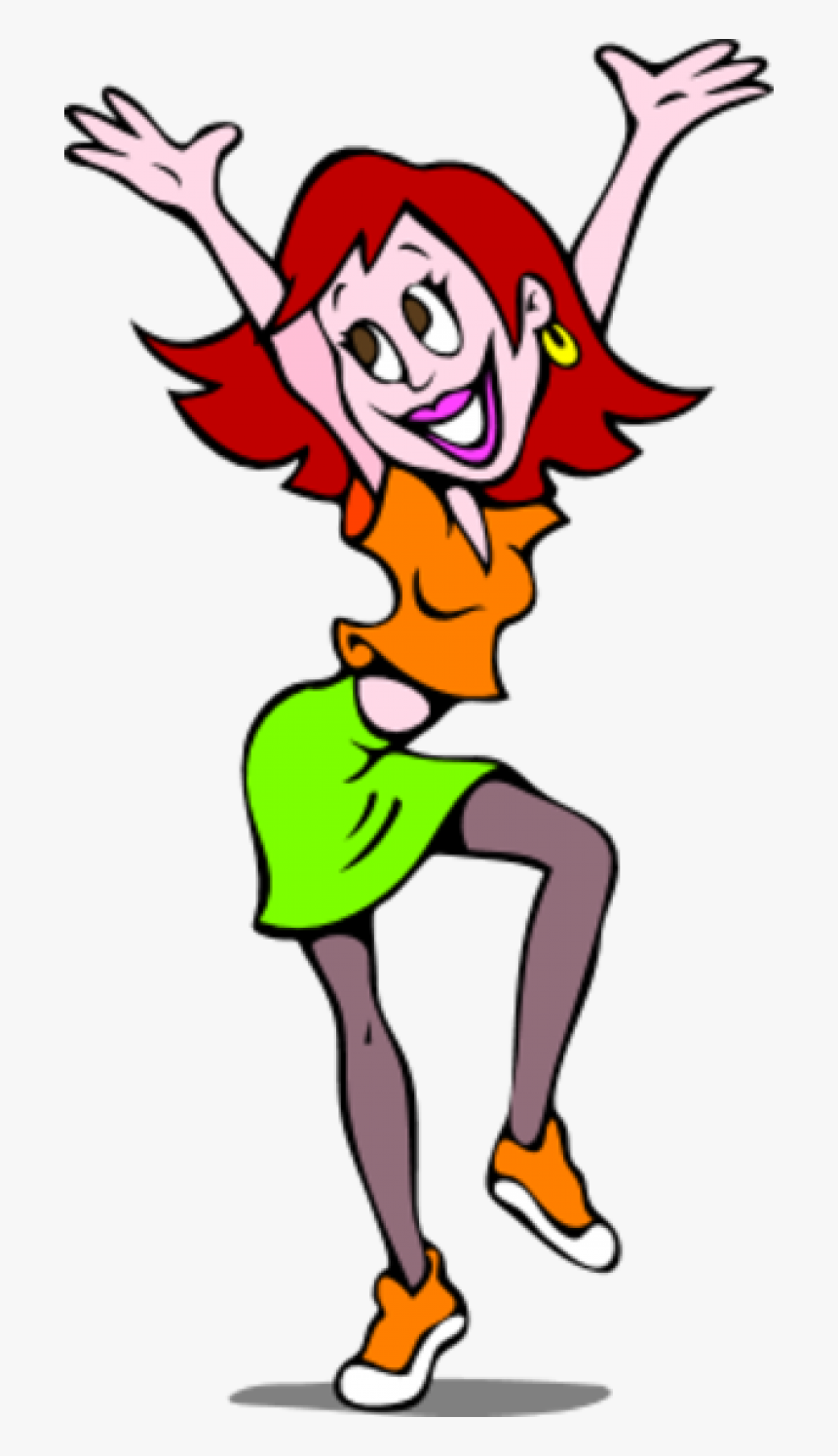 Woman Happy Smiling Dancing And Waving Hands Upwards - Clipart Happy Woman, HD Png Download, Free Download