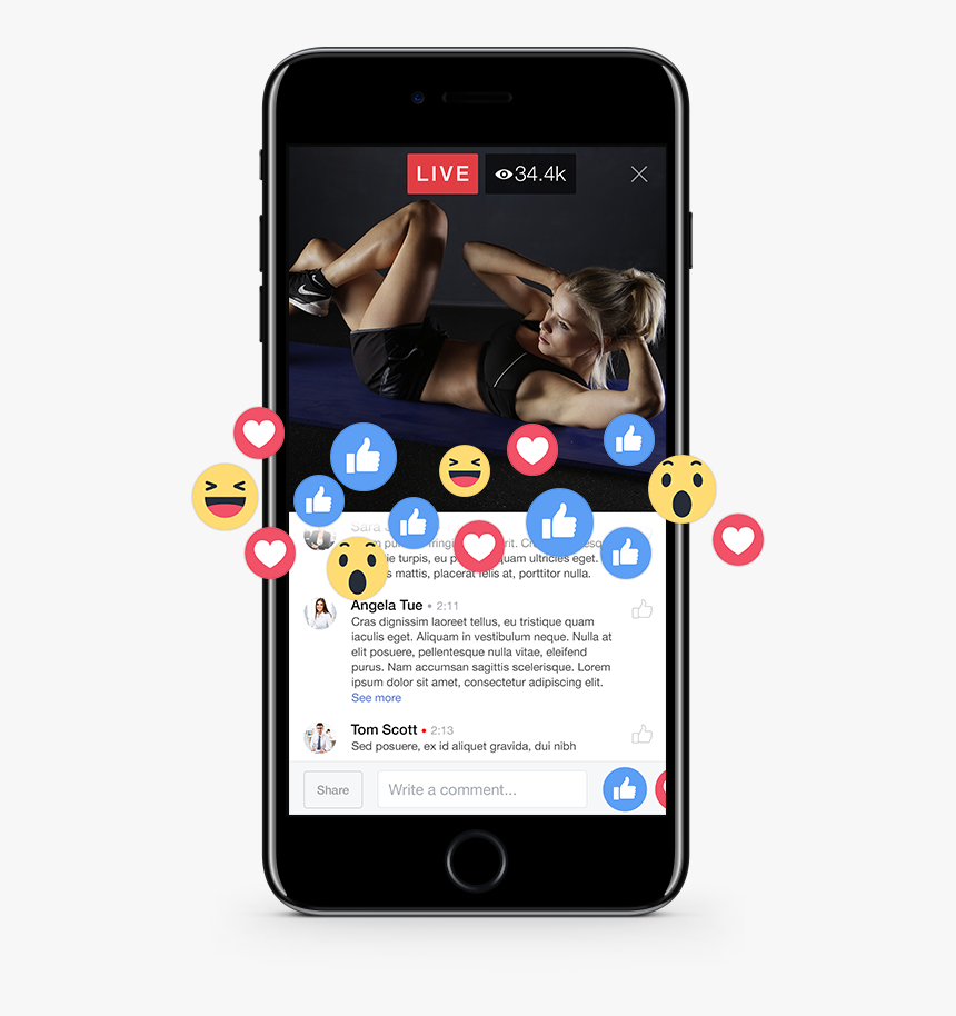 Facebook Live Reaction Counter - Facebook Live Mockup Free, HD Png Download, Free Download