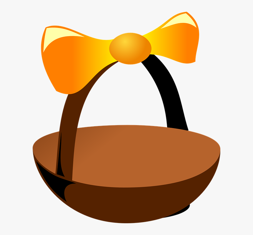 Basket, Bow, Ribbon, Easter, Gift, Brown, Wooden - Gambar Animasi Keranjang Buah, HD Png Download, Free Download