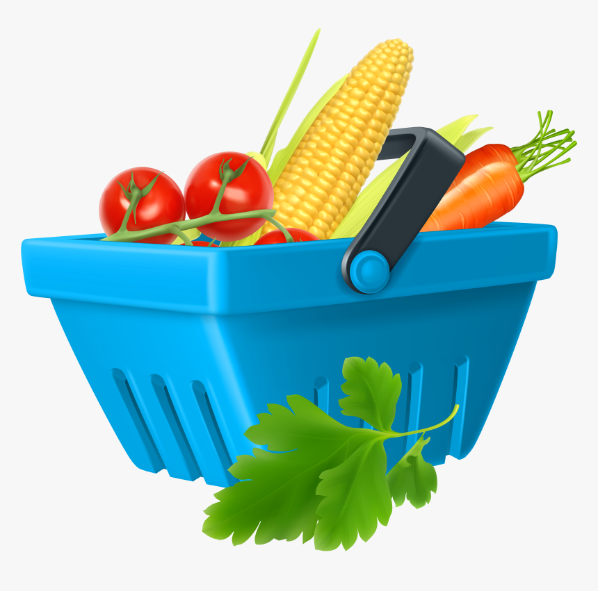 Basket With Vegetables Png Clipart - Clip Art Vegetables Png, Transparent Png, Free Download
