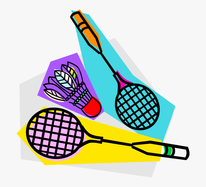 Vector Illustration Of Sport Of Badminton Rackets And - Badminton Equipment Clipart Logo, HD Png Download, Free Download