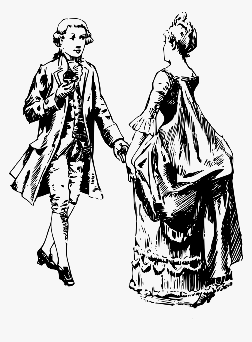 Man And Woman Dancing - Man And Woman Victorian Illustration, HD Png Download, Free Download