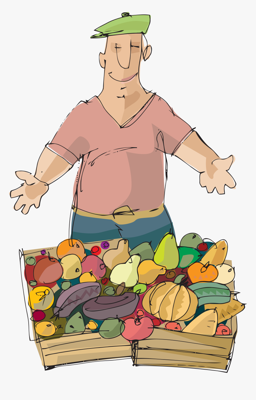 Cartoon Farmer Png Background Image - Vegetable Hawker Png, Transparent Png, Free Download