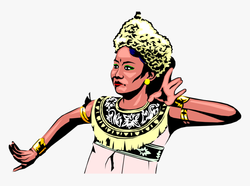 Indonesian Woman Performs - Traditional Indonesian Dance Vector Png, Transparent Png, Free Download