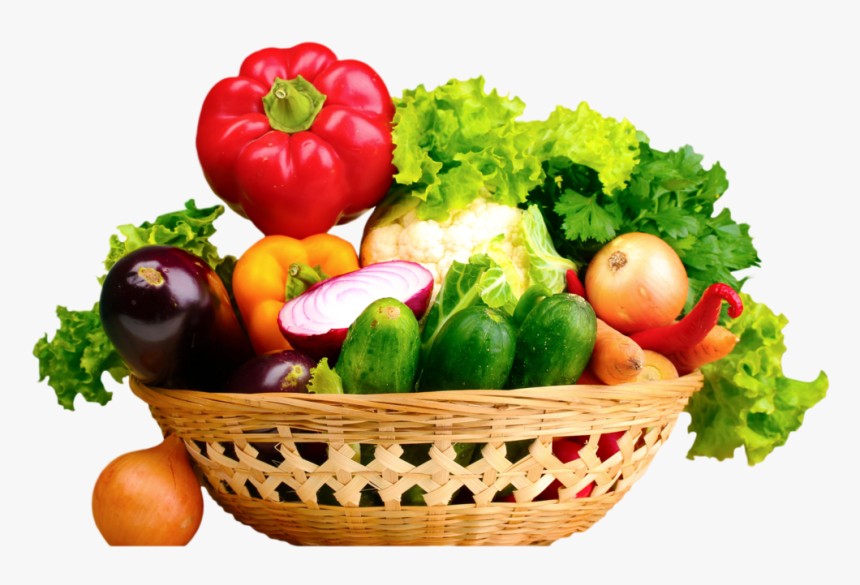 Transparent Fruit And Vegetables Clipart - Vegetables With Basket Png, Png Download, Free Download