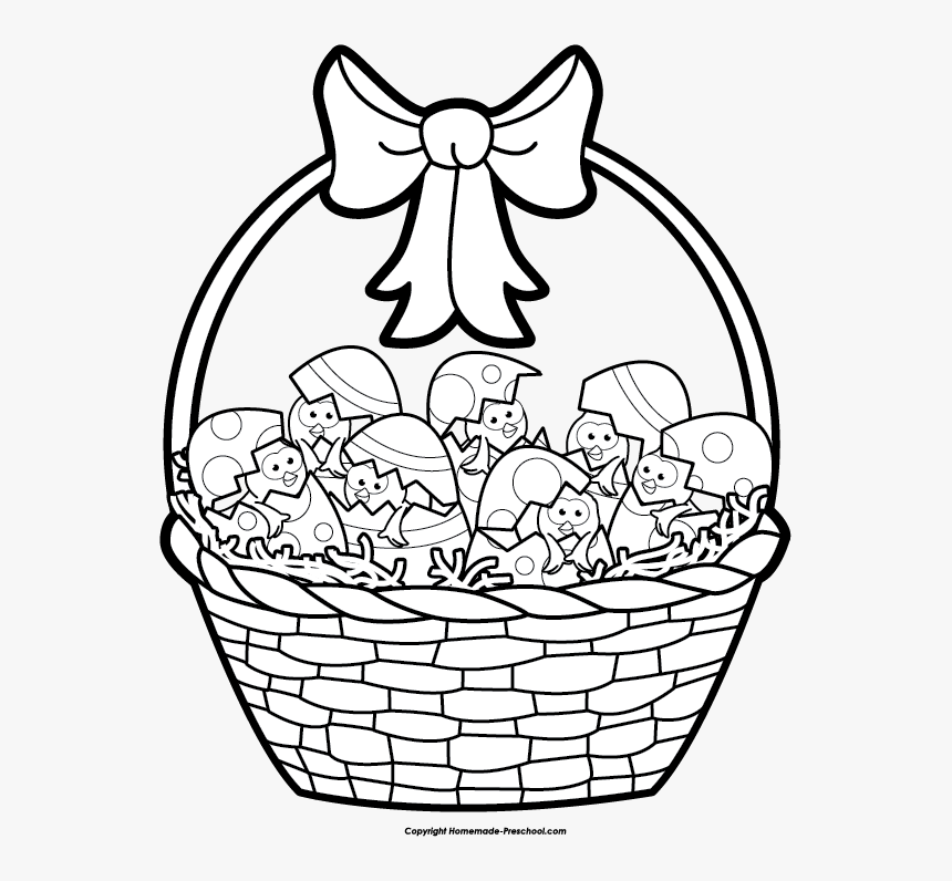Cute Spring Easter Basket Drawing Cartoon Easter Basket - Easy Drawings Of Easter Basket, HD Png Download, Free Download