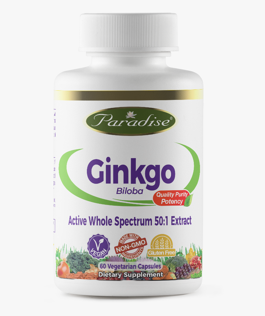 150cc Ginkgo Front - Paradise Herbs Vitamin D3, HD Png Download, Free Download