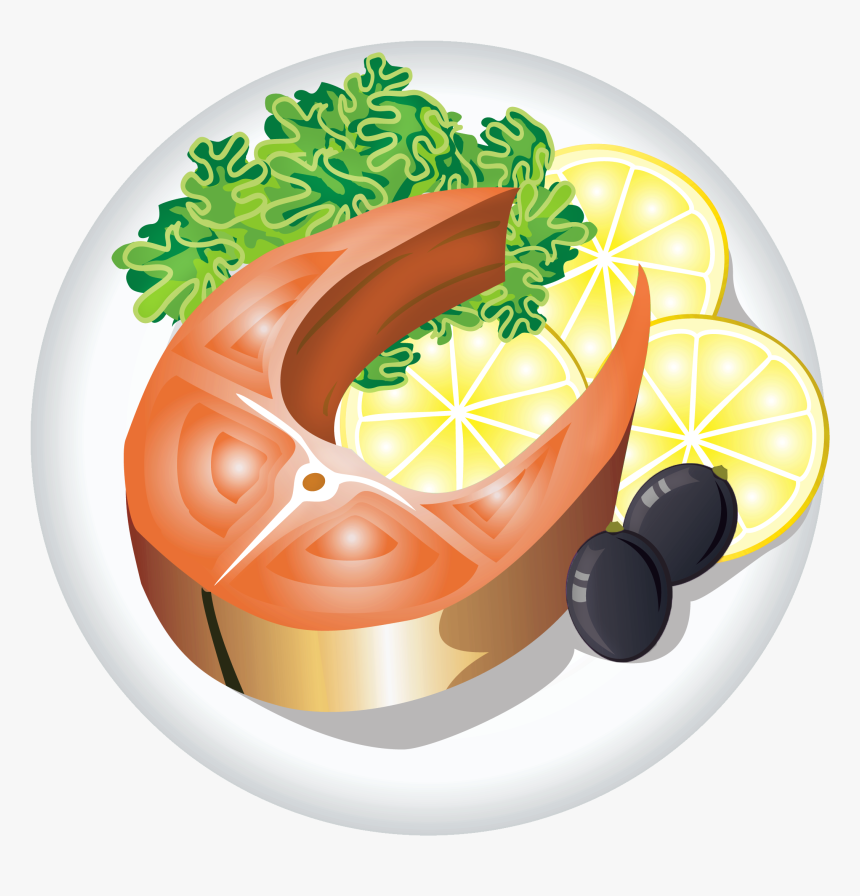 Fish Dish With Lemon Png Clipart Image - Fish Dish Clipart Png, Transparent Png, Free Download
