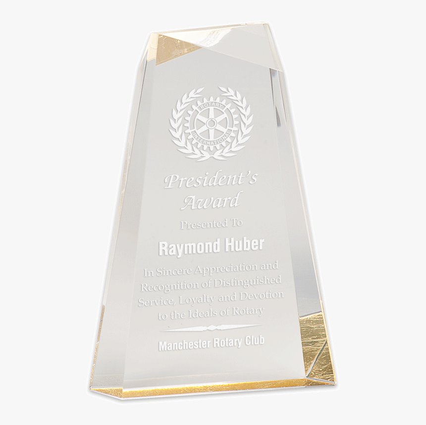Sample Engraving Of Gold Facet Wedge Acrylic Award - Trophy, HD Png Download, Free Download
