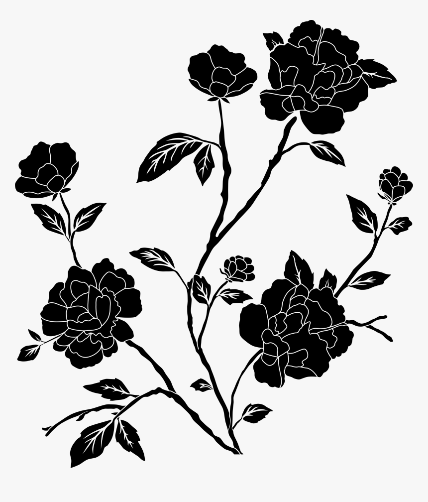 Black And White Png Flower, Transparent Png, Free Download