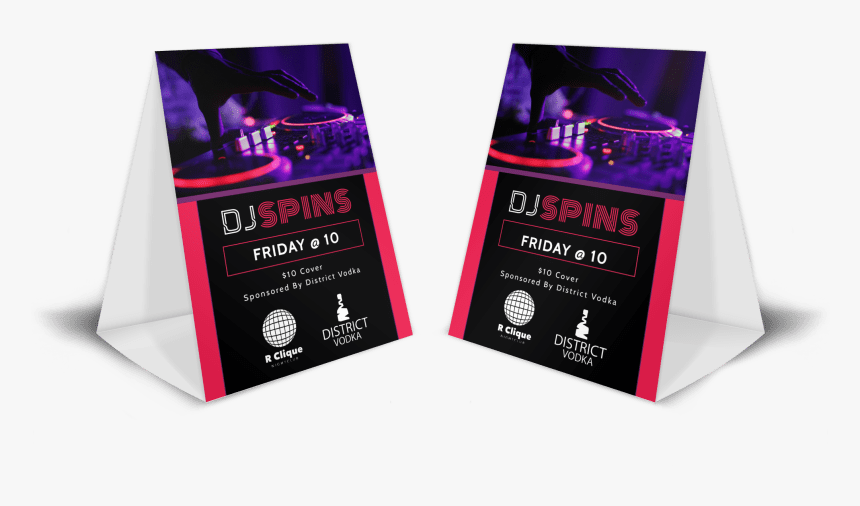 Nightclub Dj Table Tent Template Preview - Nightclub Table Tent, HD Png Download, Free Download