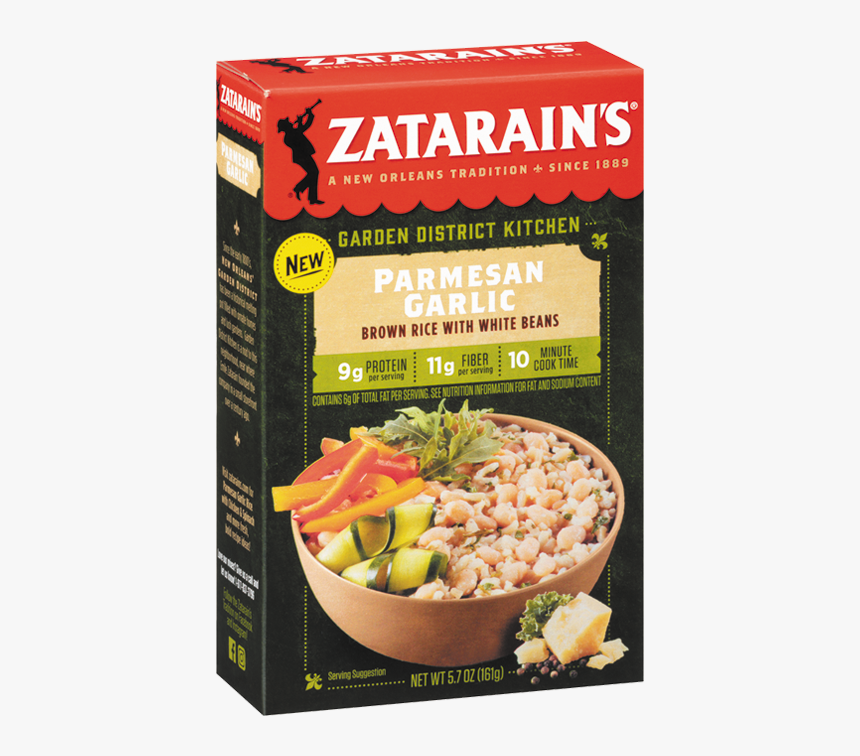 Parmesan Garlic Brown Rice With White Beans - Zatarain's Garden District Kitchen, HD Png Download, Free Download