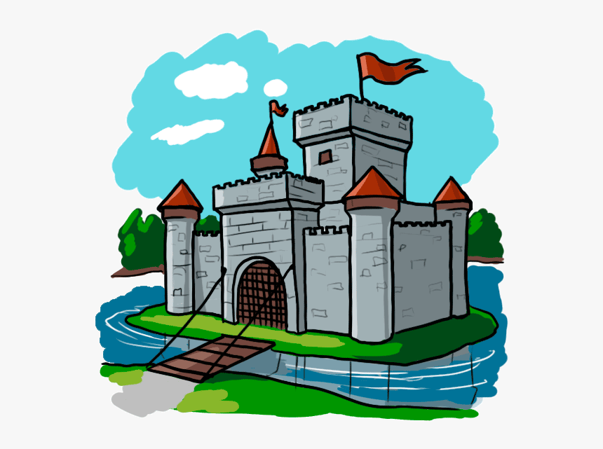 Castle Clipart Medieval Time - Medieval Castle Cartoon, HD Png Download