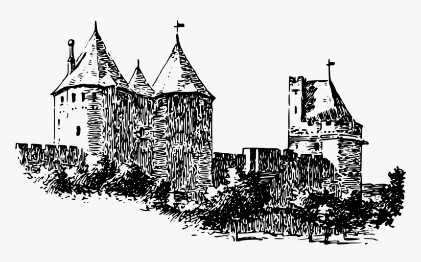 Castle Clip Medieval Town - Carcassonne Castle Clipart, HD Png Download, Free Download