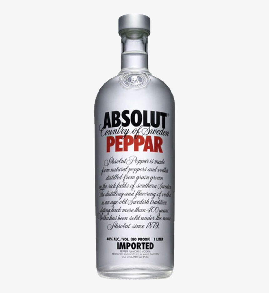 Absolut Pepper 1lt Vodka - Absolut Vodka, HD Png Download, Free Download