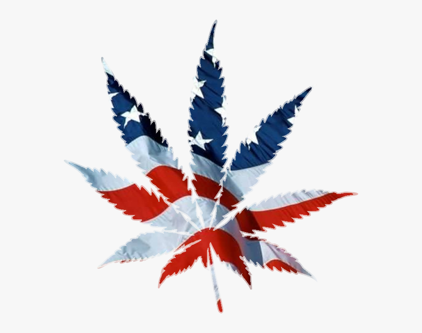 American Flag Pot Leaf Png , Png Download - Weed Leaf On Flag Transparent, Png Download, Free Download