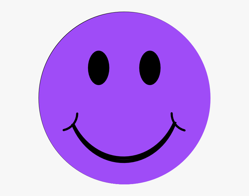 Free Clipart Picture Of A Blue Flower With A Smiley - Purple Happy Face Clipart, HD Png Download, Free Download