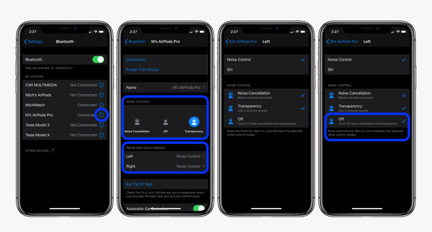 How To Use Noise Cancellation Transparency Mode Airpod - Change Airpods Pro Settings, HD Png Download, Free Download