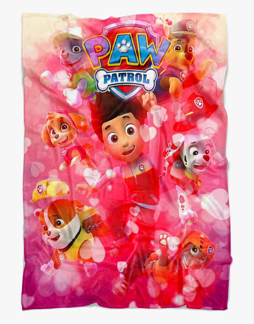 Paw Patrol Fleece Blanket Valentine Red Blanket - Bath Toy, HD Png Download, Free Download