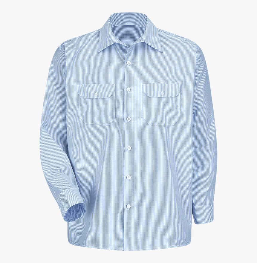 Men"s Long Sleeve Deluxe Uniform Shirt - Blue Work Shirt Pockets, HD Png Download, Free Download