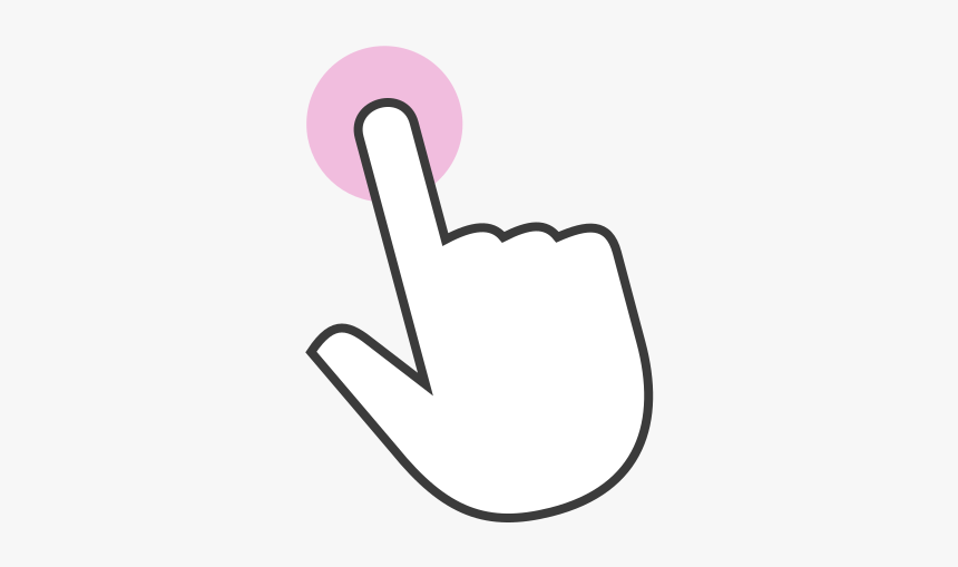 Gesture 1f Touch - Finger Icon Tap White, HD Png Download, Free Download
