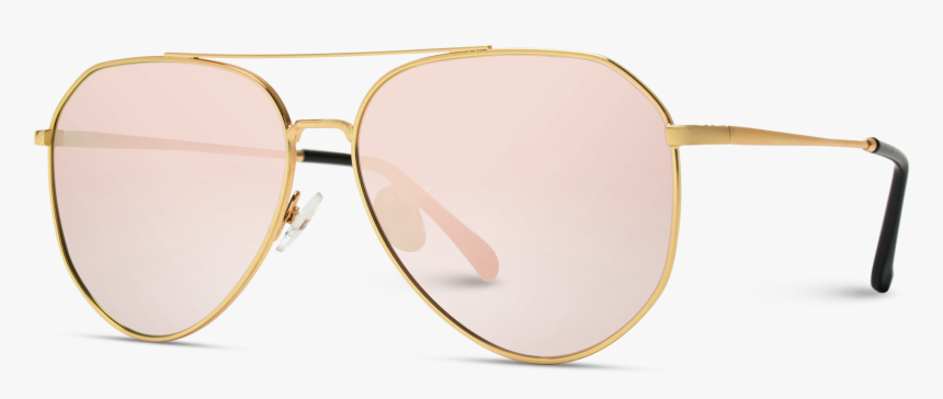 Mirror Pink Lens Aviator Sunglasses For Women, Gold - Shadow, HD Png Download, Free Download
