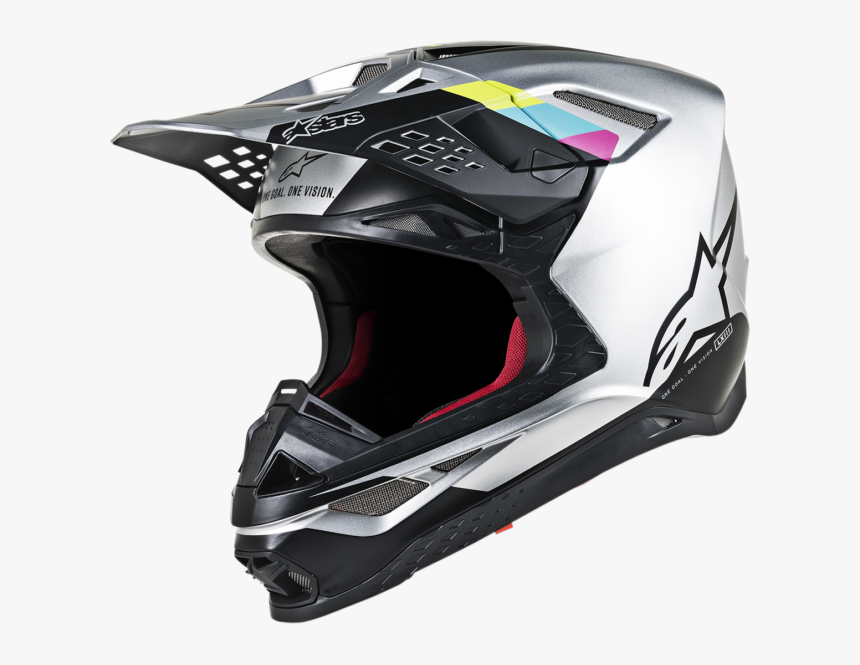 Alpinestars Helmet Supertech S M8 Contact Silver Black, HD Png Download, Free Download