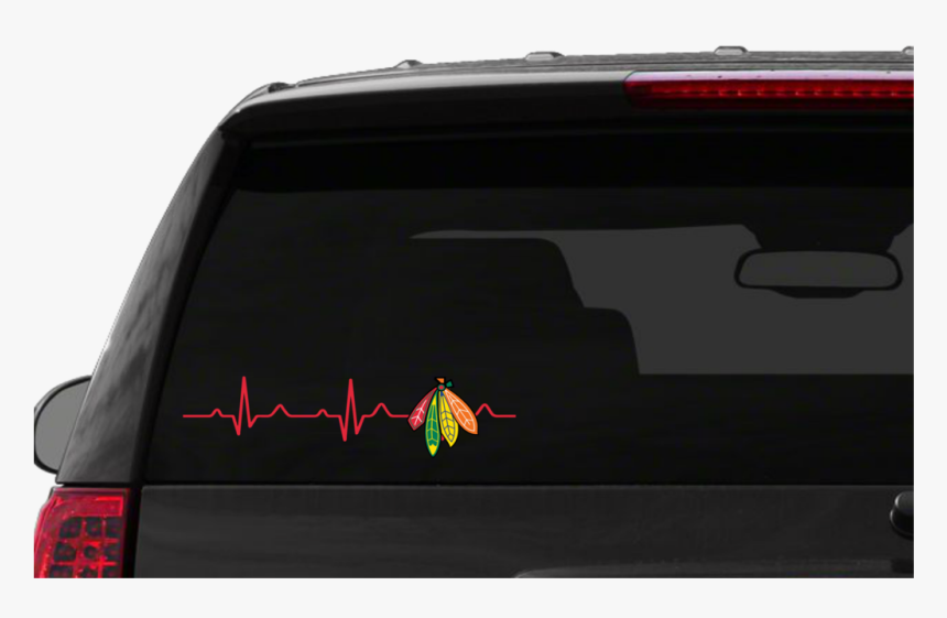 Chicago Blackhawks Heart Beat Decal Looooove Pinterest - Chicago Blackhawks, HD Png Download, Free Download