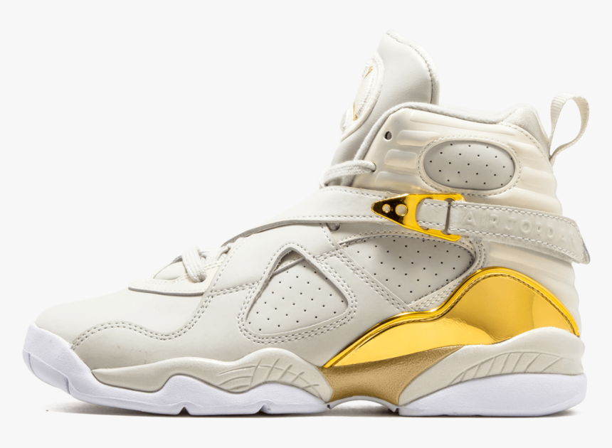 Gold And White Jordan 8, HD Png Download, Free Download