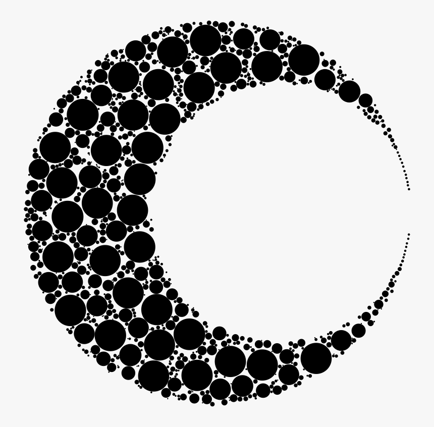 Crescent Moon Circles - Crescent Moon Circle, HD Png Download, Free Download