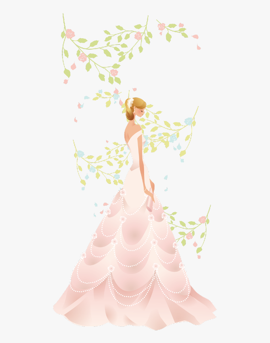 #ftestickers #clipart #flowers #bride #weddingdress - Pink Background Designs, HD Png Download, Free Download