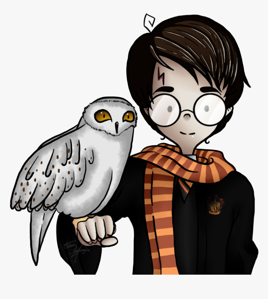 Transparent Hedwig Owl Clipart - Harry Potter With Hedwig Cartoon Png, Png Download, Free Download