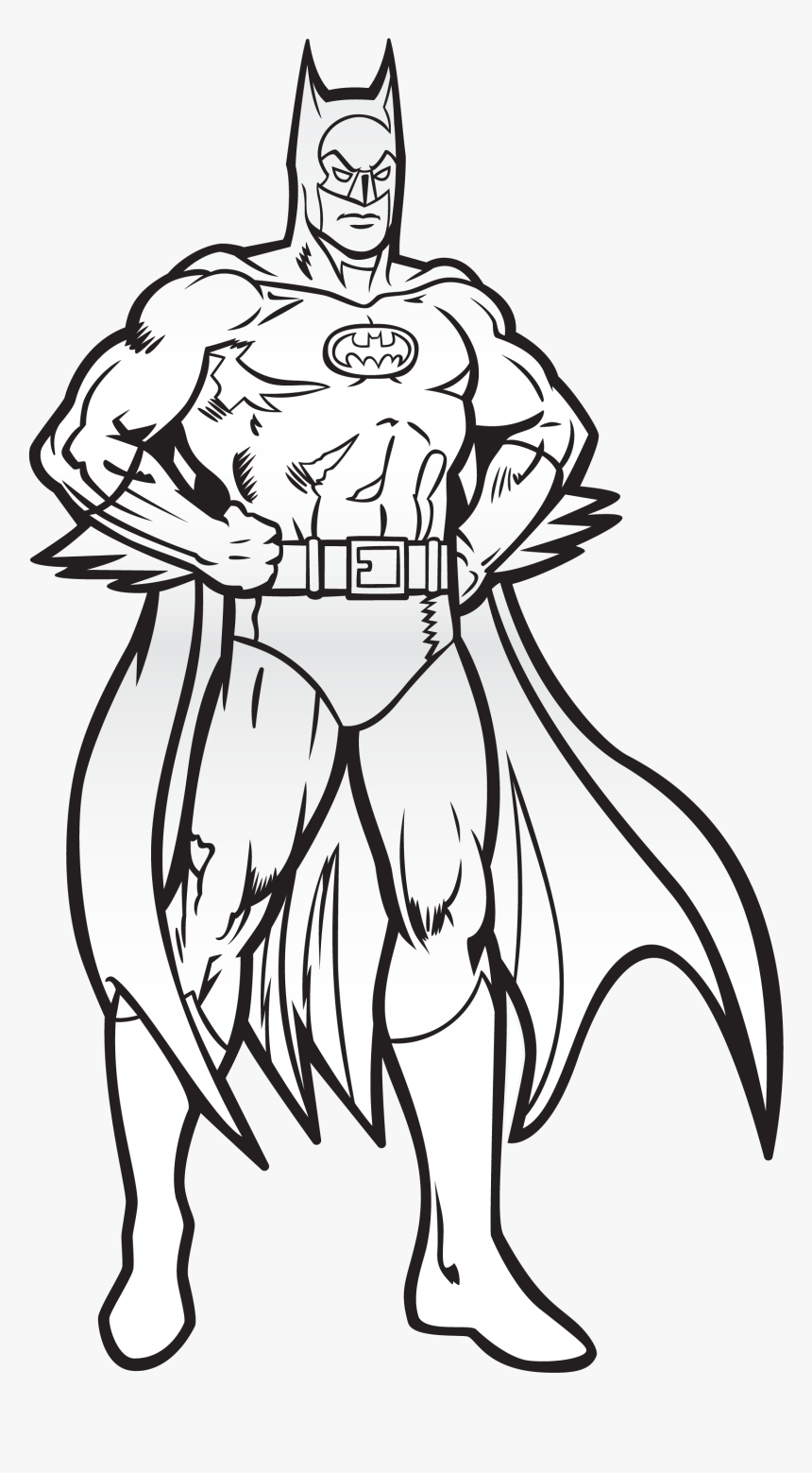 Batman Clip Art Black And White, HD Png Download - kindpng