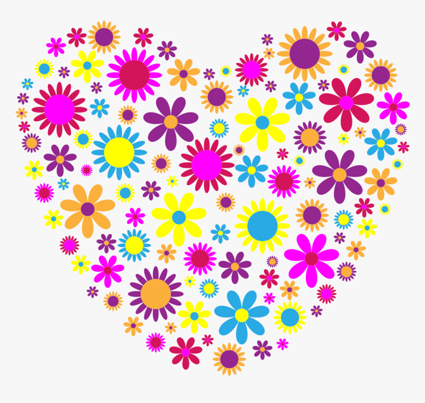 Heart,flora,symmetry - Bunga Putih Dan Pink Vector Png, Transparent Png, Free Download