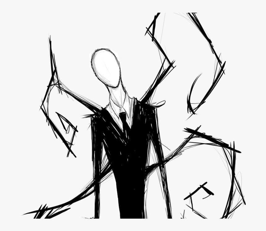 Chucky Drawing Slender Man For Free Download - Simple Slender Man Drawings, HD Png Download, Free Download