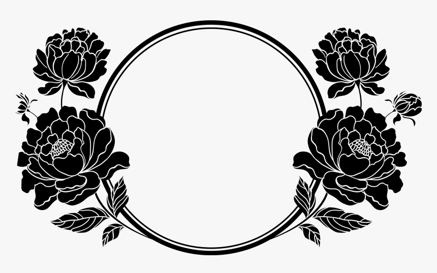 Frame Design Flower Clipart Black 15 Black And White - Clipart Flowers Frame Black And White, HD Png Download, Free Download