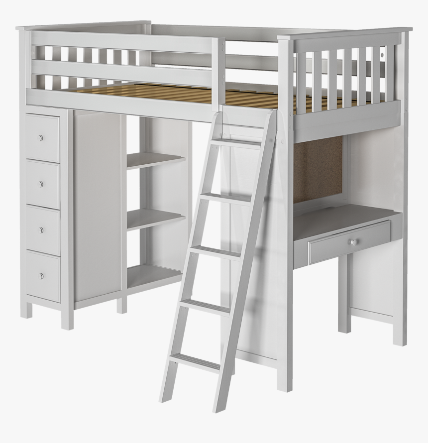 Jackpot 5-w - White Twin Loft Bed, HD Png Download, Free Download