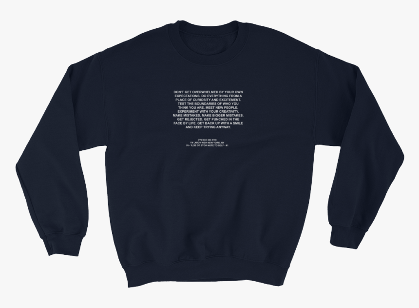 Note 1 To Self 1 Reversed - Crew Neck, HD Png Download, Free Download