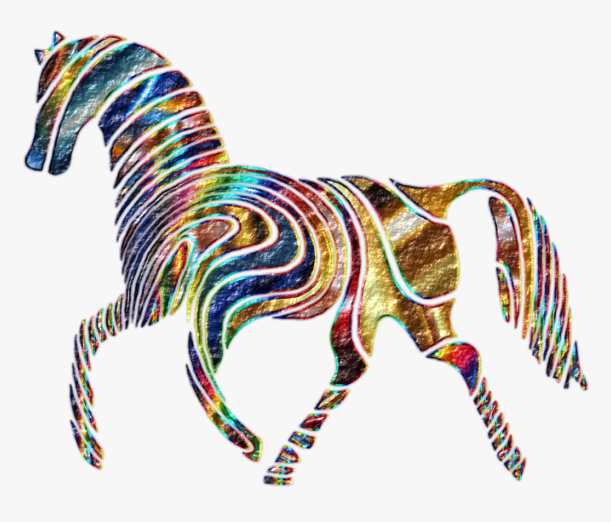Horse Like Mammal,zebra,mammal - Psychedelic Horses, HD Png Download, Free Download